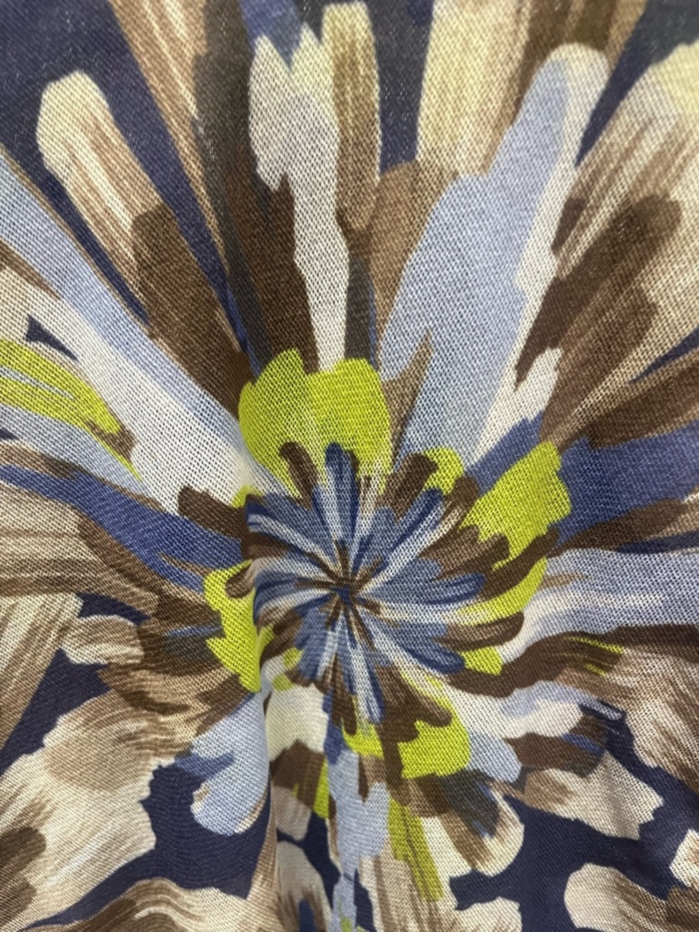 Sweet Pea Long Sleeve Floral Brushstroke Top - Navy, Brown, Olive, Light Blue - Picture 3 of 6
